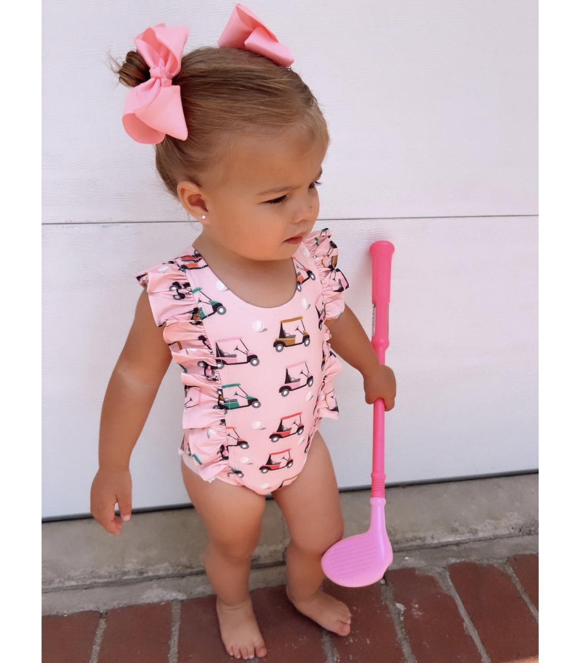 Pink Golf Cart / Monaco Swimsuit / UPF 50+