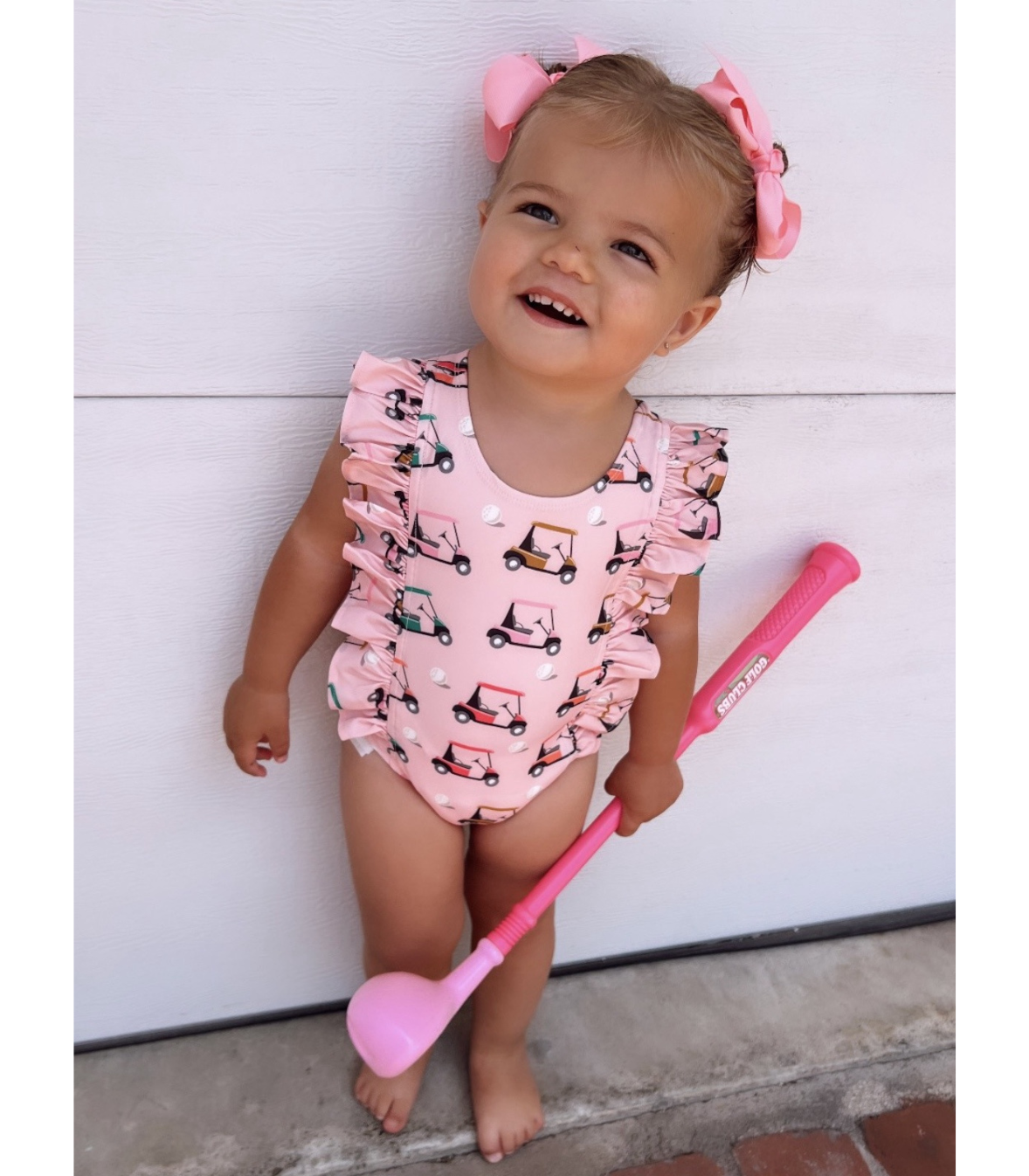 Pink Golf Cart / Monaco Swimsuit / UPF 50+