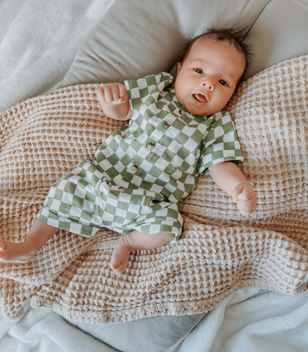 Lime Checkerboard / Organic Finley Set