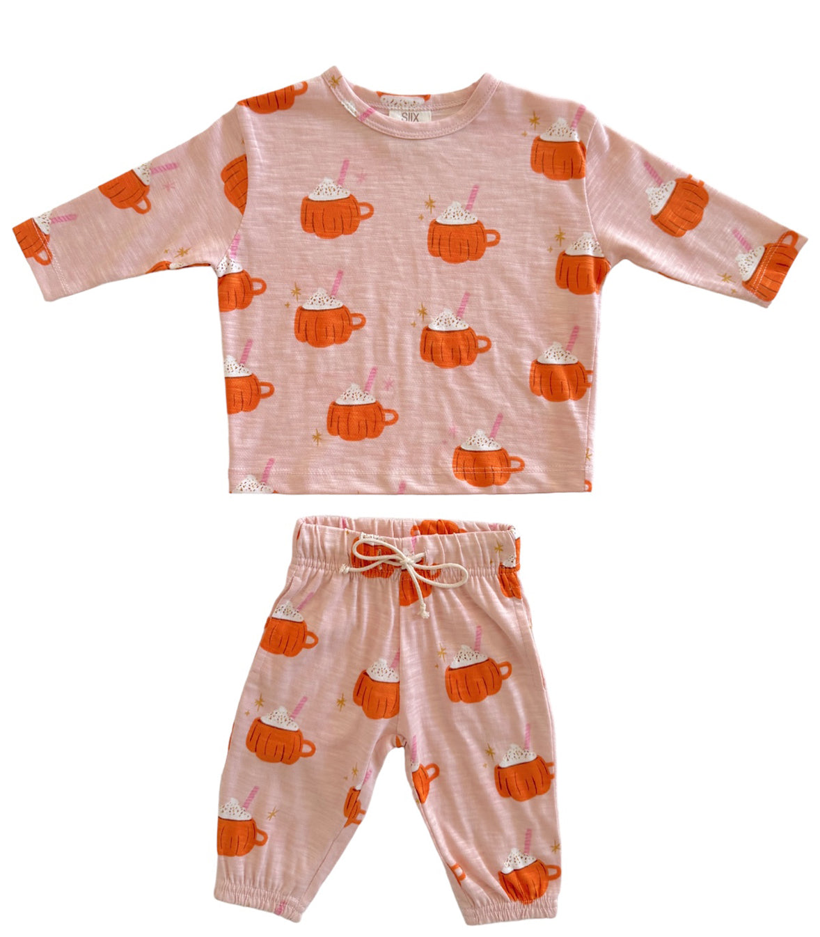 Pumpkin Mug Pink / Organic Long Sleeve Tee & Pant Set