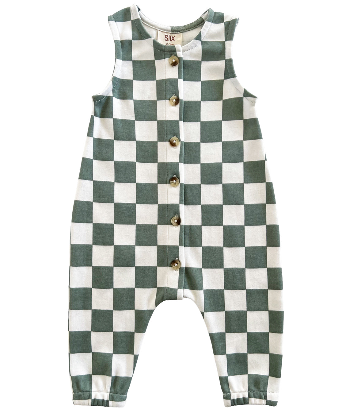Matcha Milkshake Checkerboard / Organic Bay Jumpsuit