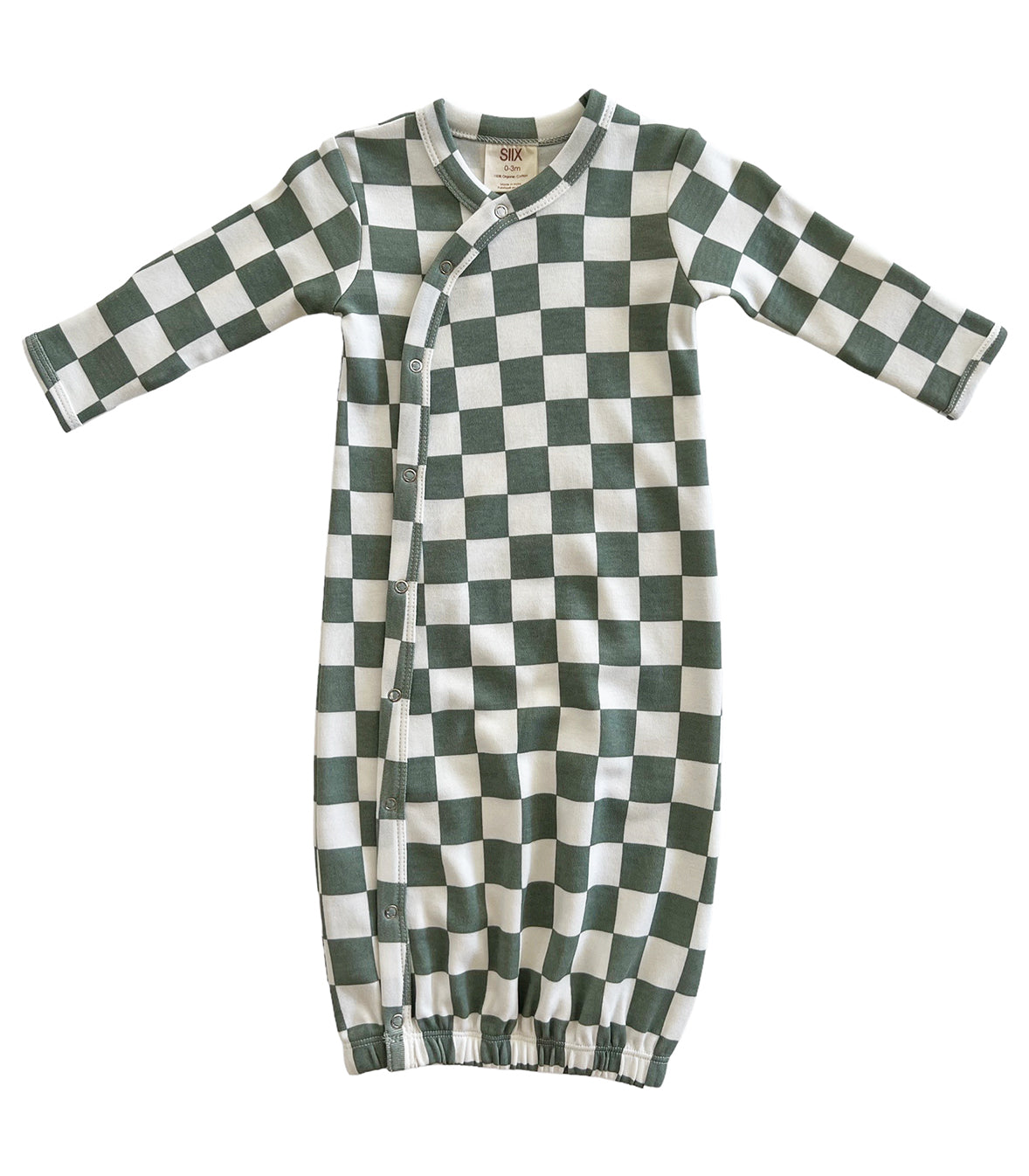 Matcha Milkshake Checkerboard / Organic Gown