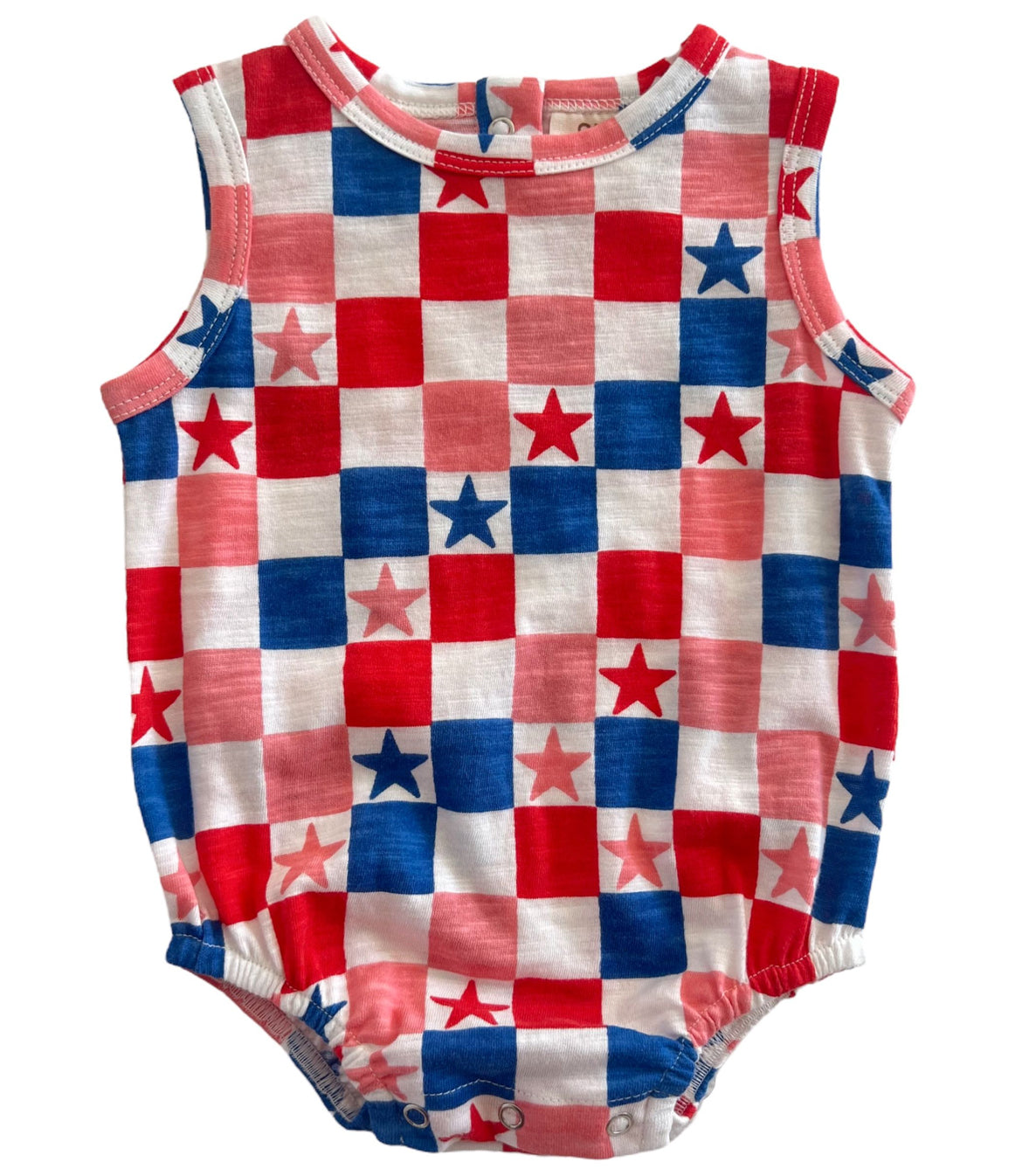 Red, White, Blue & Pink Checkerboard / Organic Dune Bubble