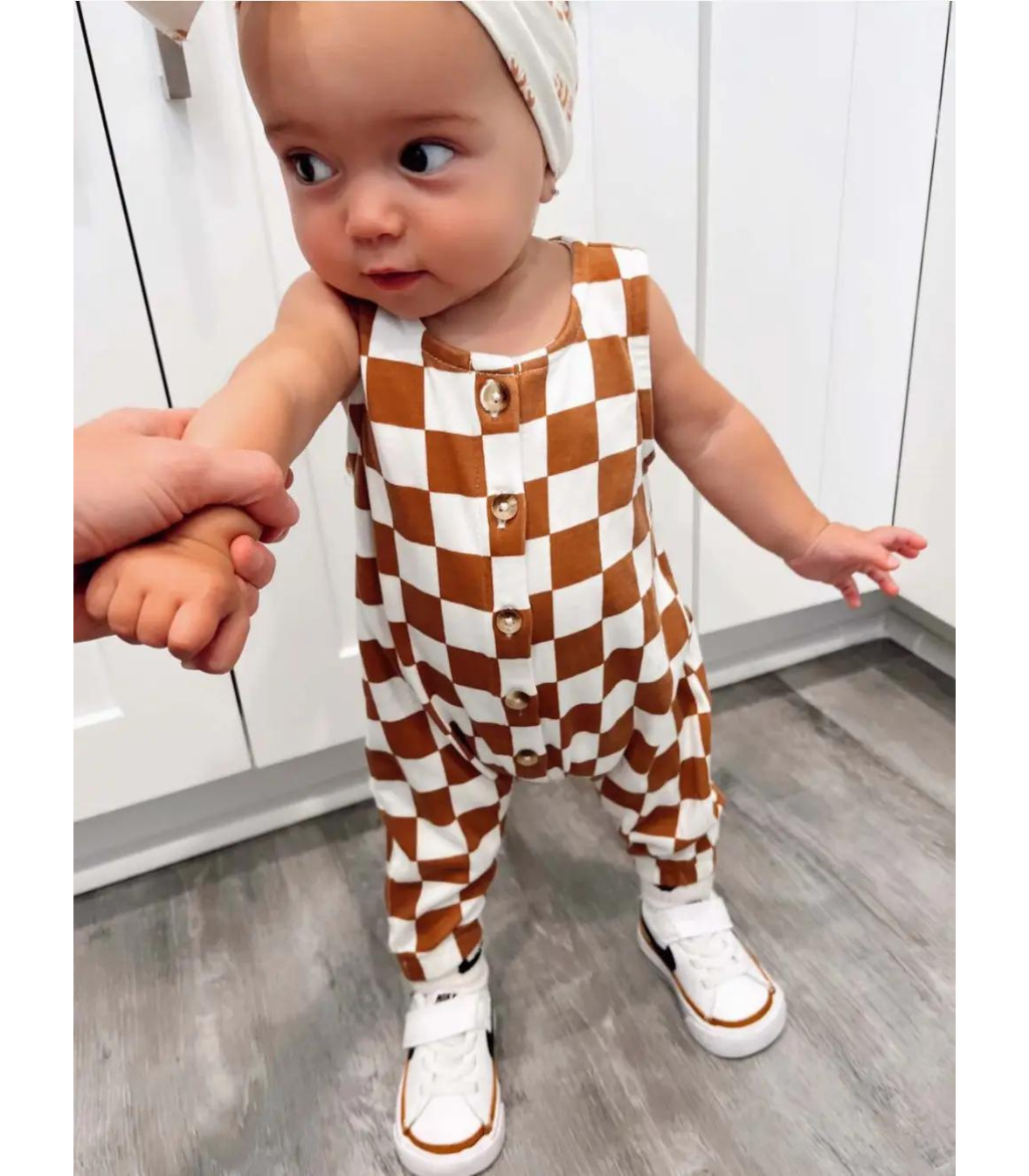 Stracciatella Checkerboard / Organic Bay Jumpsuit