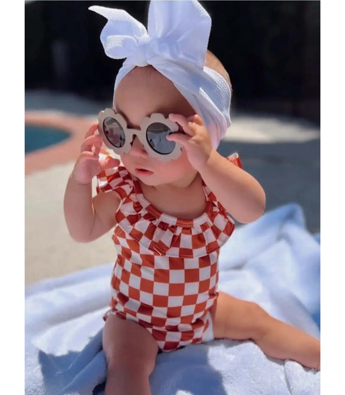 Stracciatella Checkerboard / Isla Swimsuit / UPF 50+