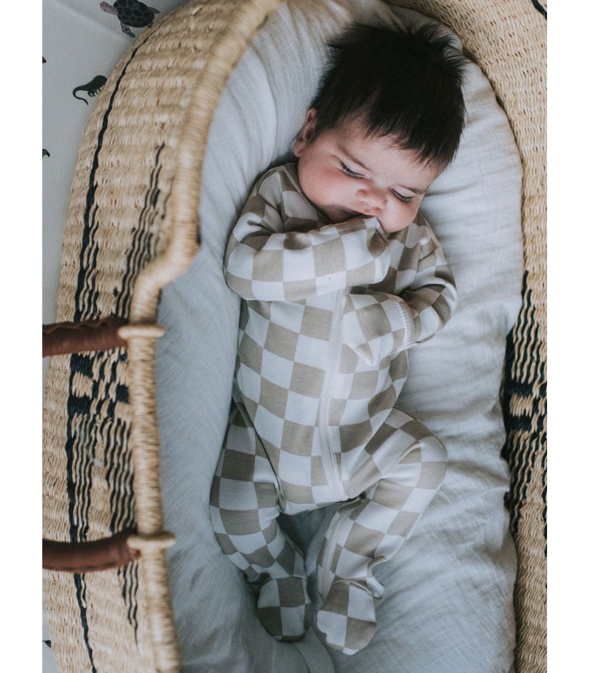 Tiramisu Checkerboard / Organic Zip Footie