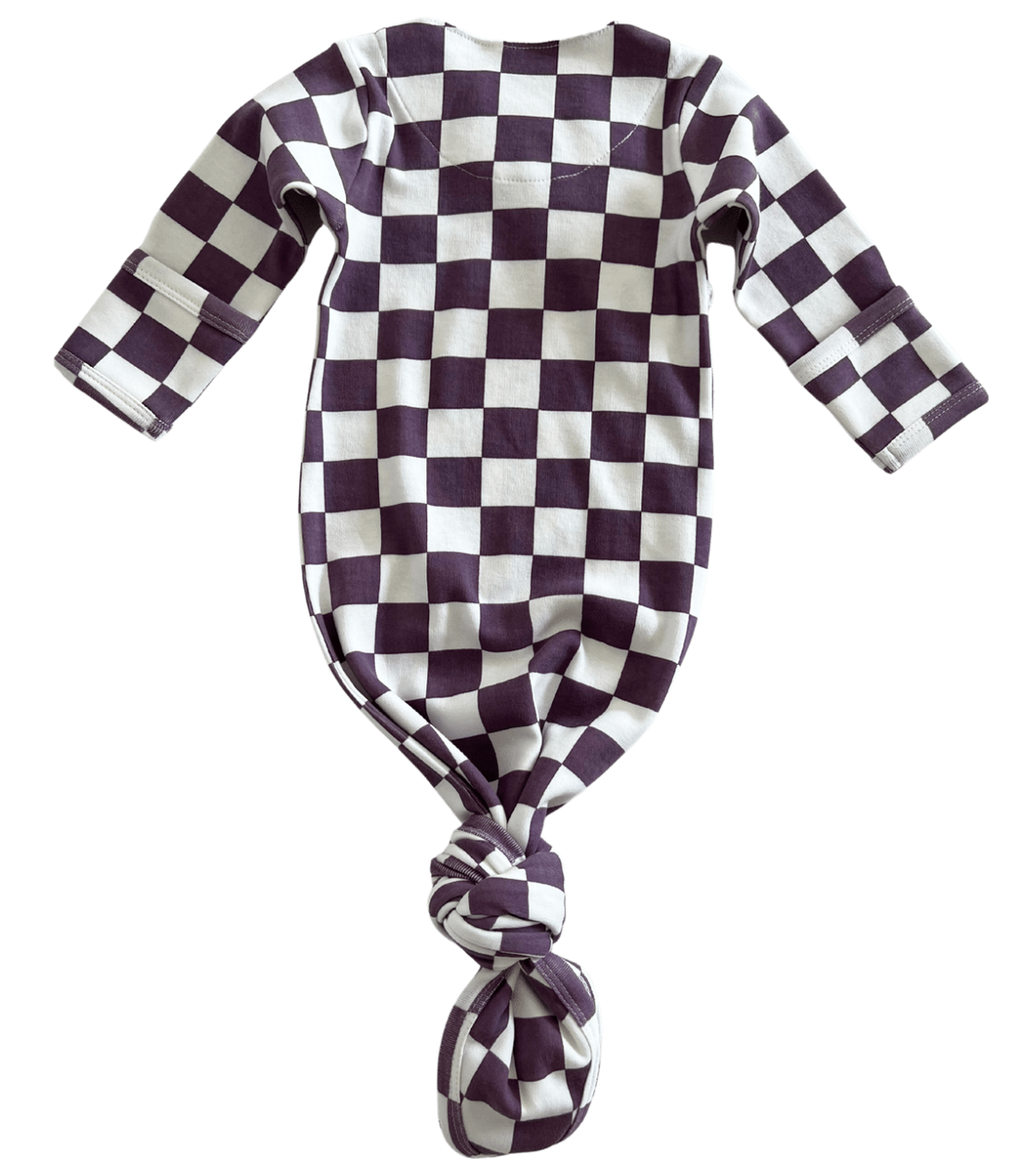 Berry Cheesecake Checkerboard / Organic Kimono Knot Gown