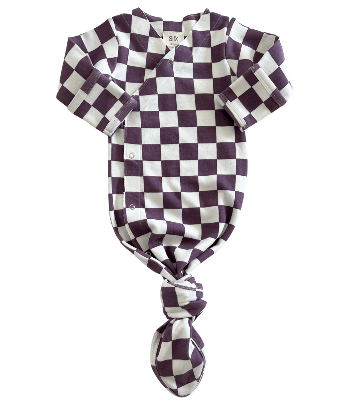 Berry Cheesecake Checkerboard / Organic Kimono Knot Gown