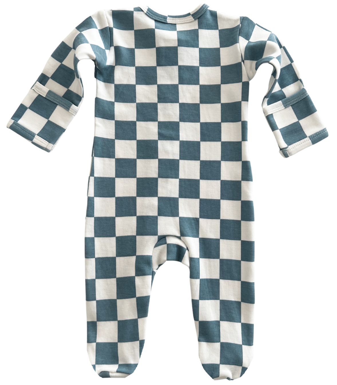 Blueberry Muffin Checkerboard / Organic Zip Footie