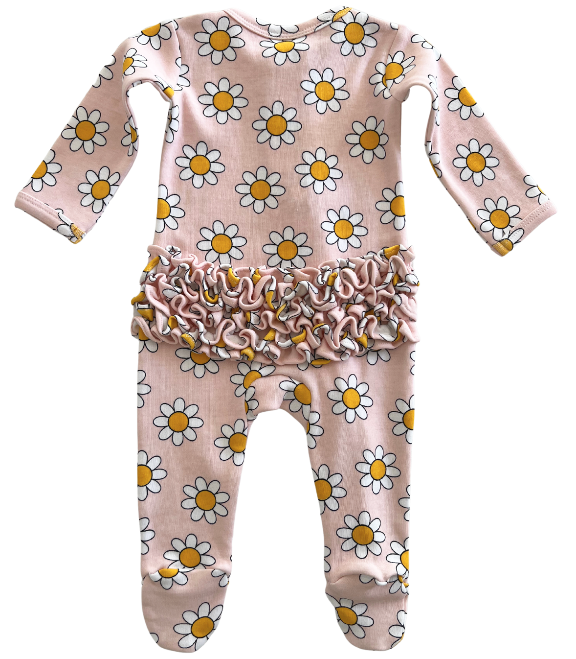 Daisy Pop Taffy / Organic Frill Zip Footie