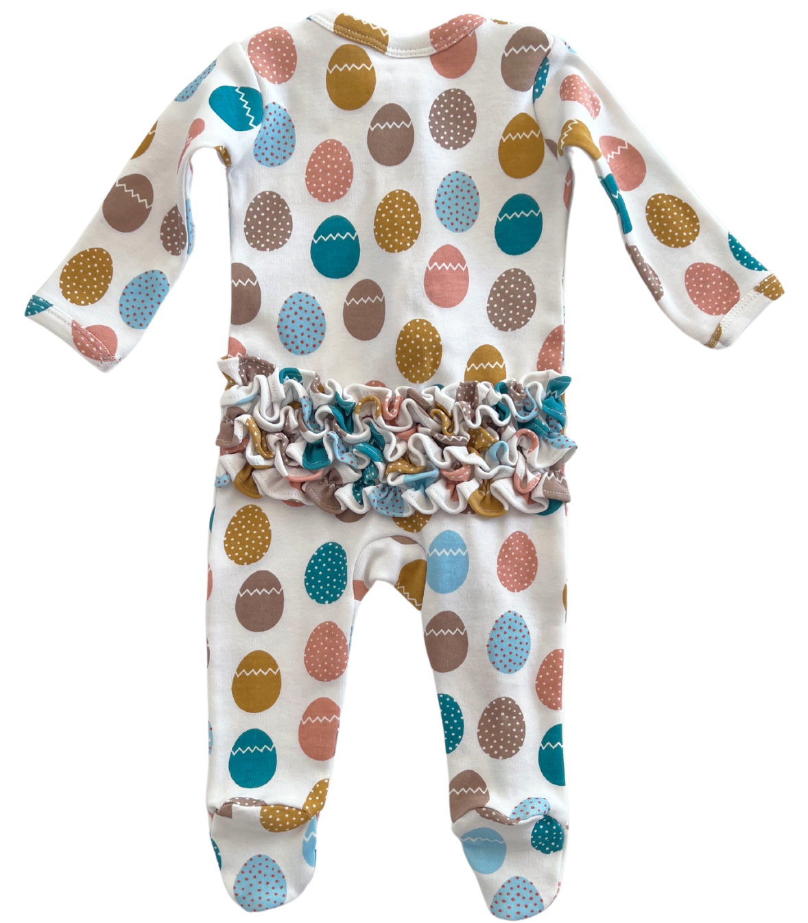 Easter Egg Hunt / Organic Frill Zip Footie