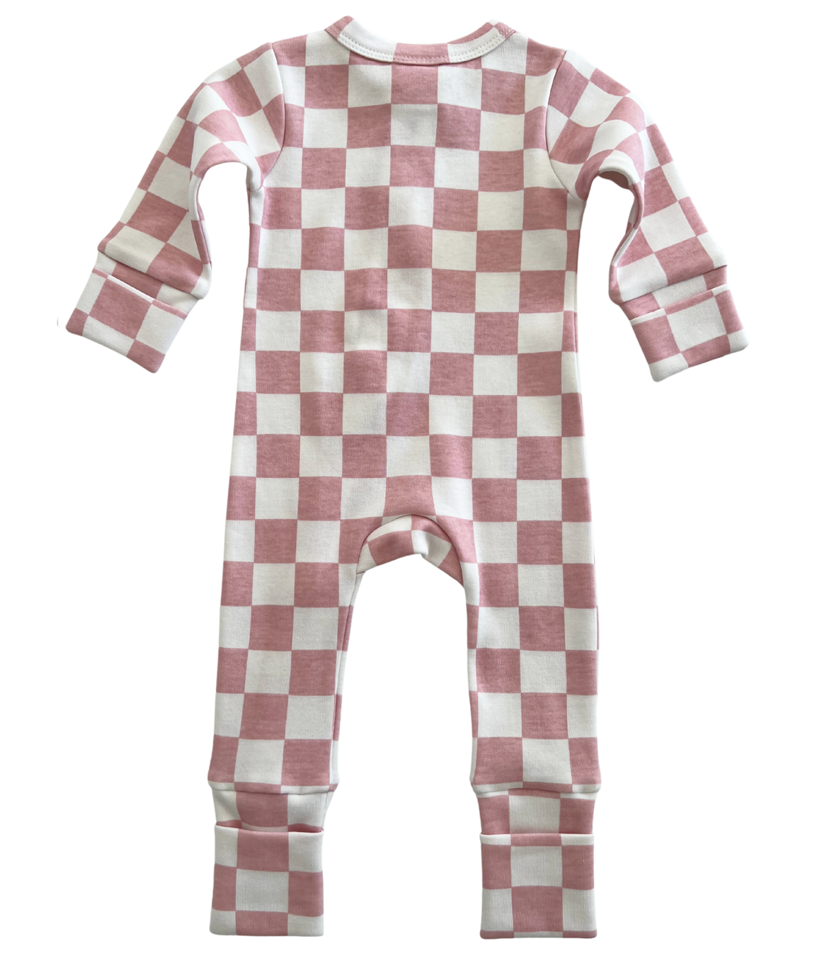 Strawberry Shortcake Checkerboard / Organic 2-Way Zip Romper