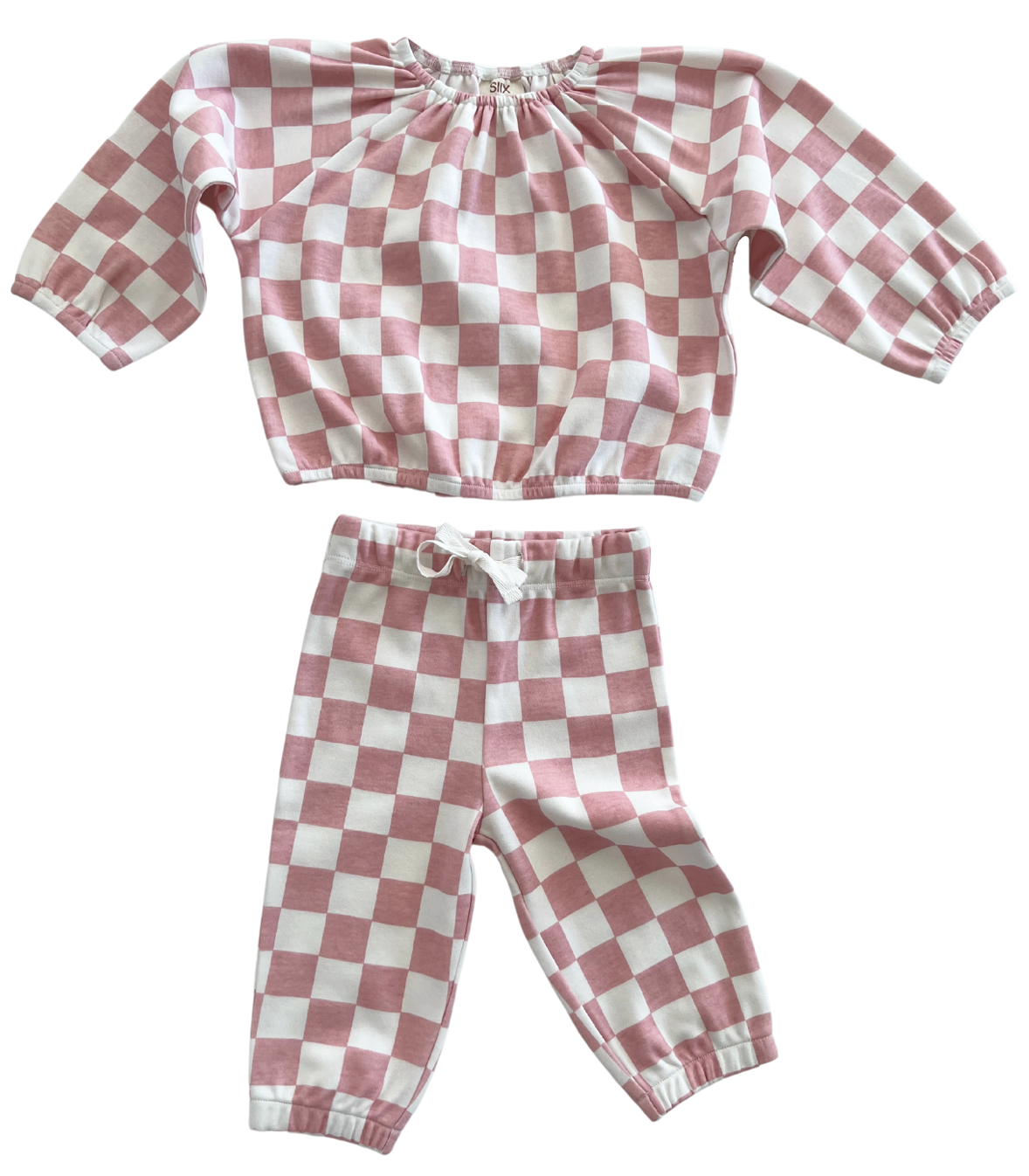 Strawberry Shortcake Checkerboard / Organic Mode Top + Pant Set