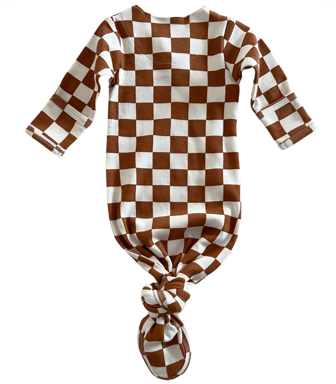 Stracciatella Checkerboard / Organic Kimono Knot Gown