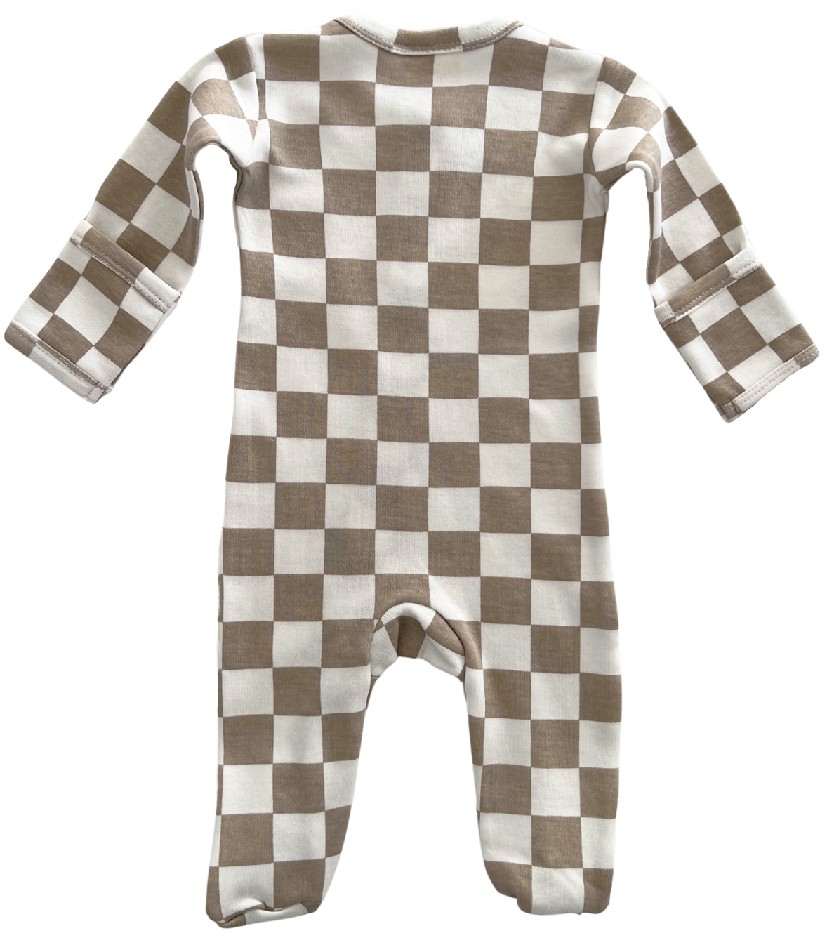 Tiramisu Checkerboard / Organic Zip Footie