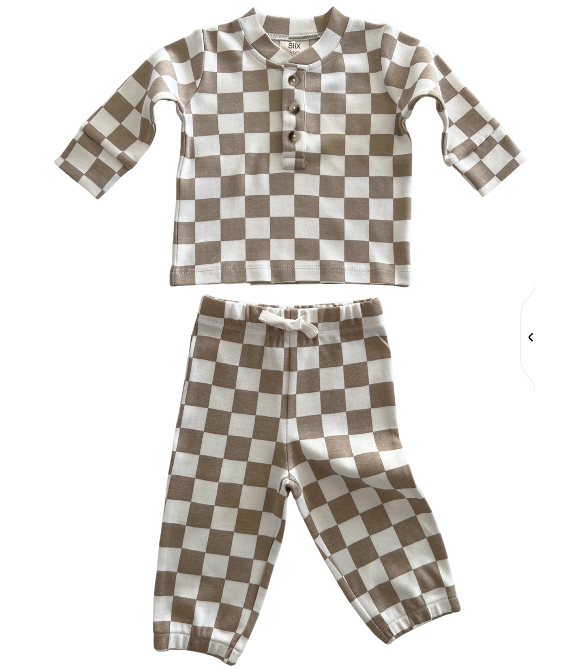 Tiramisu Checkerboard / Organic Wells Top + Pant Set