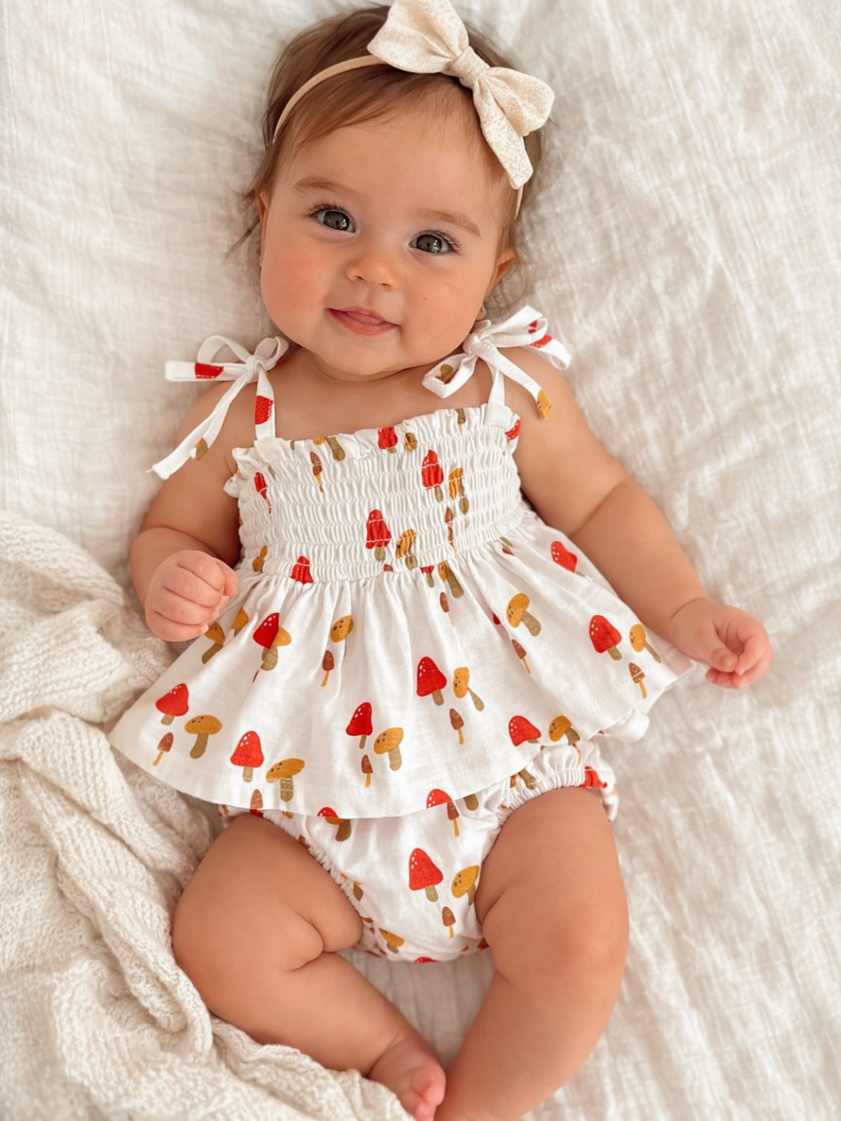Mushroom / Organic Smocked Set