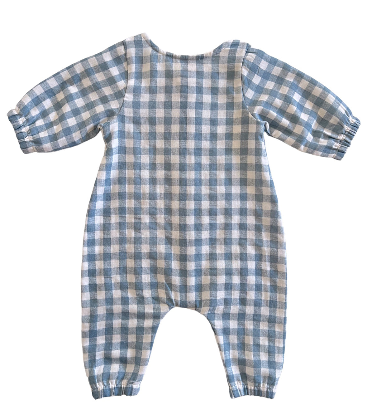 Blue Gingham / Organic Long Sleeve Bay Jumpsuit