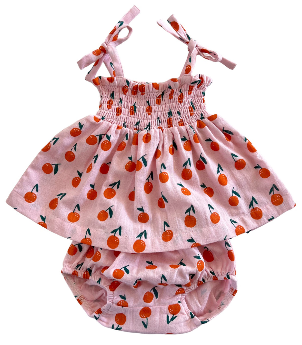 Blush Oranges / Organic Smocked Set