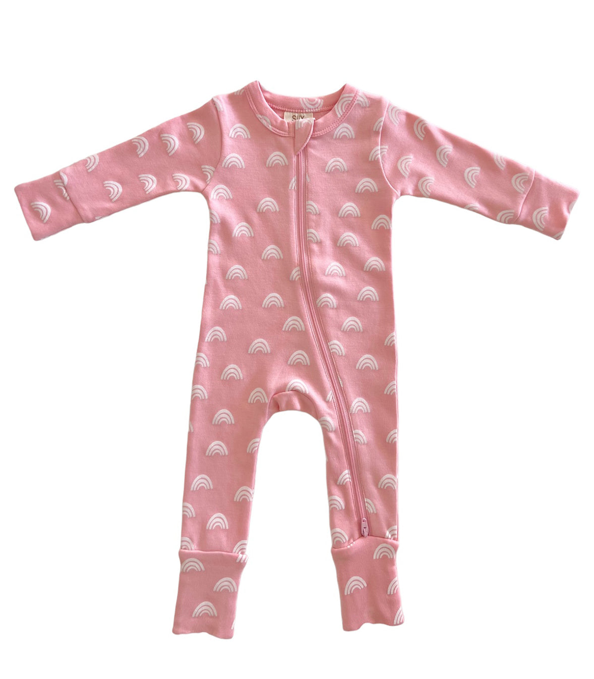 Blush Rainbow / Organic 2-Way Zip Romper