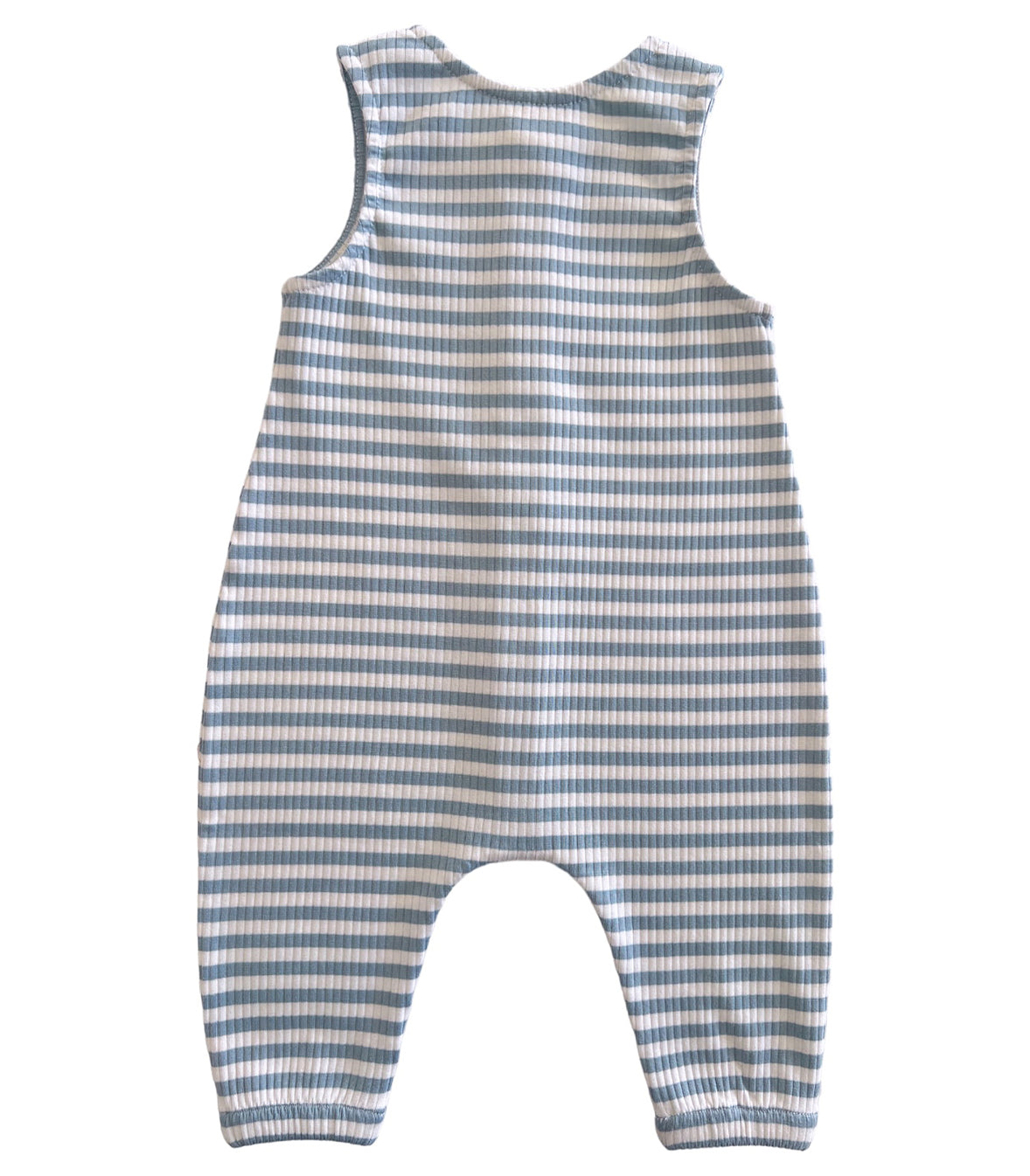 Dusty Blue Stripe / Organic Ribbed Bay Jumpsuit