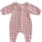 Pink Gingham / Organic Long Sleeve Bay Jumpsuit