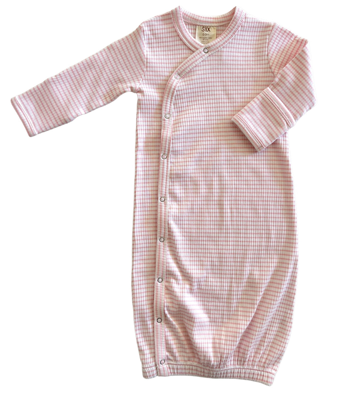 Pink Stripe / Organic Ribbed Gown