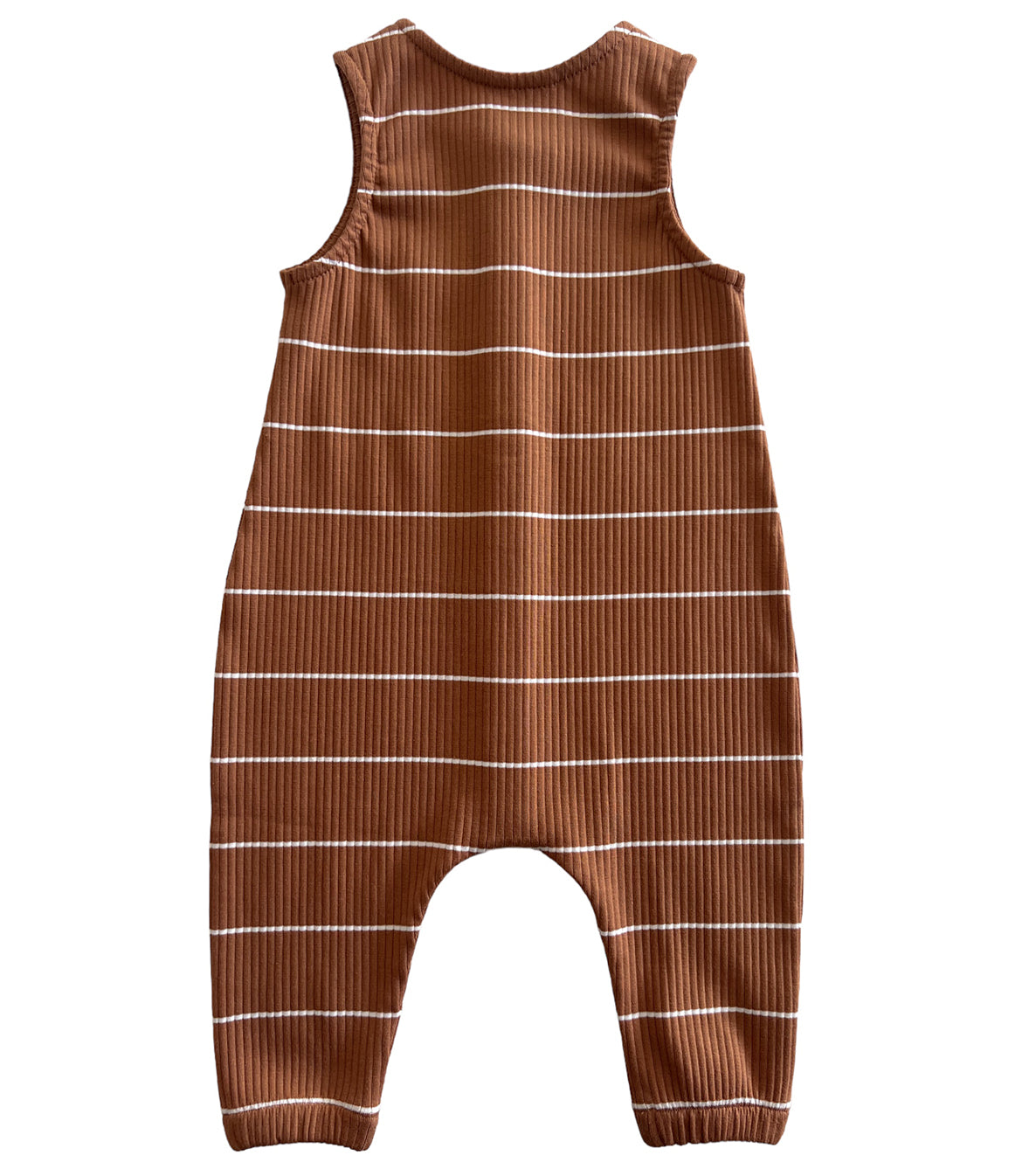 Saddle Stripe / Organic Ribbed Bay Jumpsuit