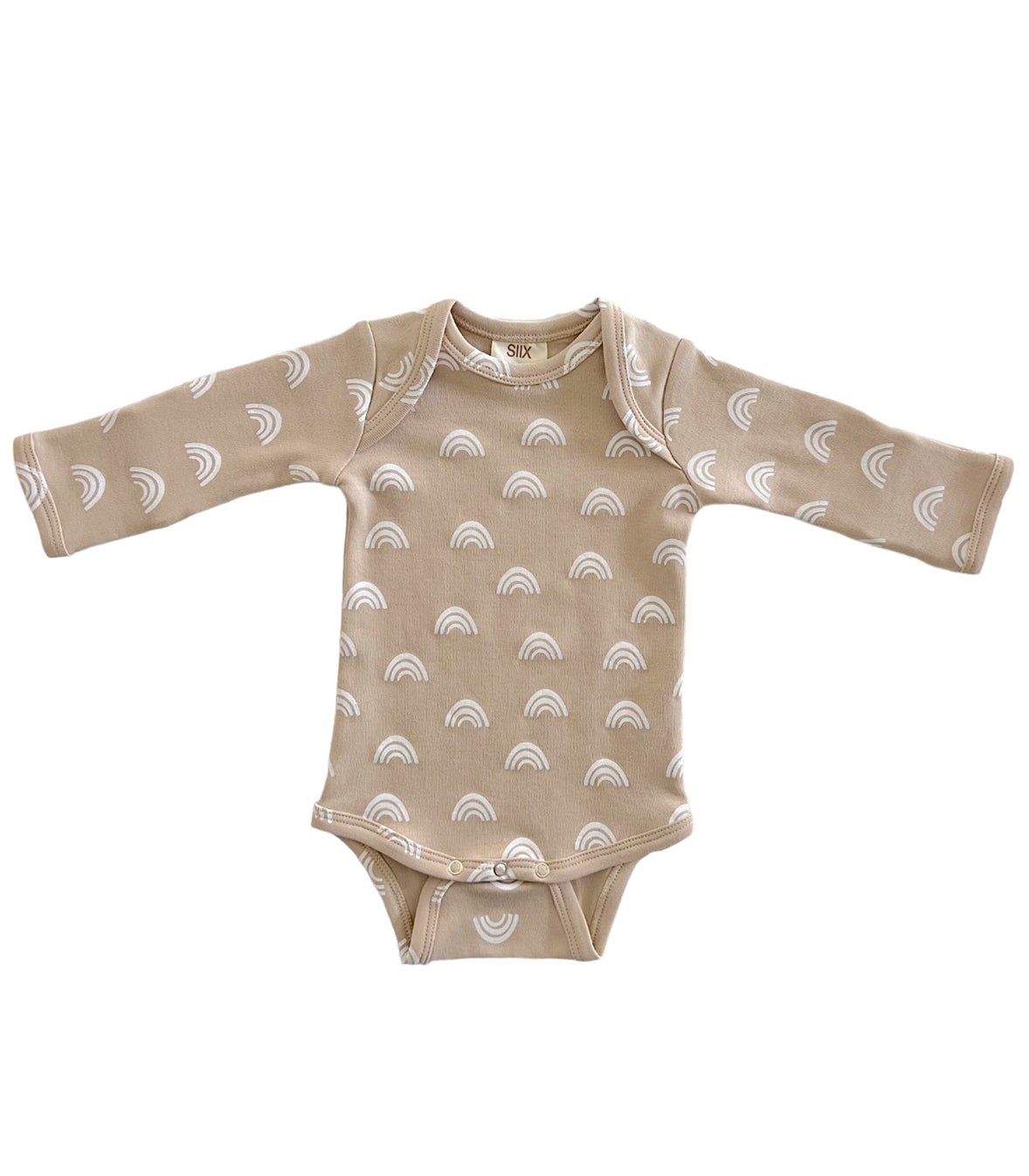 Tan Rainbow / Organic Long Sleeve Bodysuit