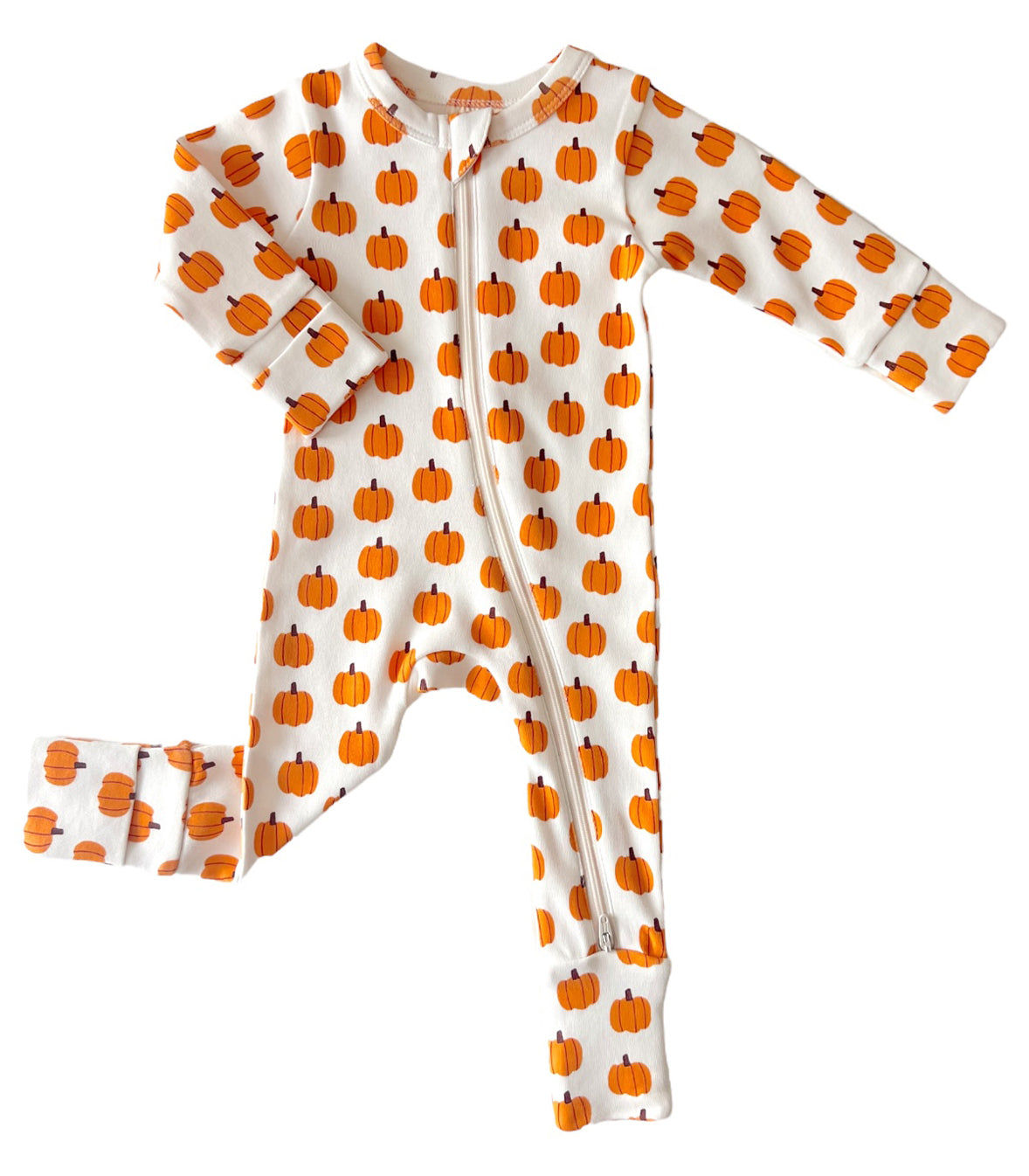 Pumpkin / Organic 2-Way Zip Romper