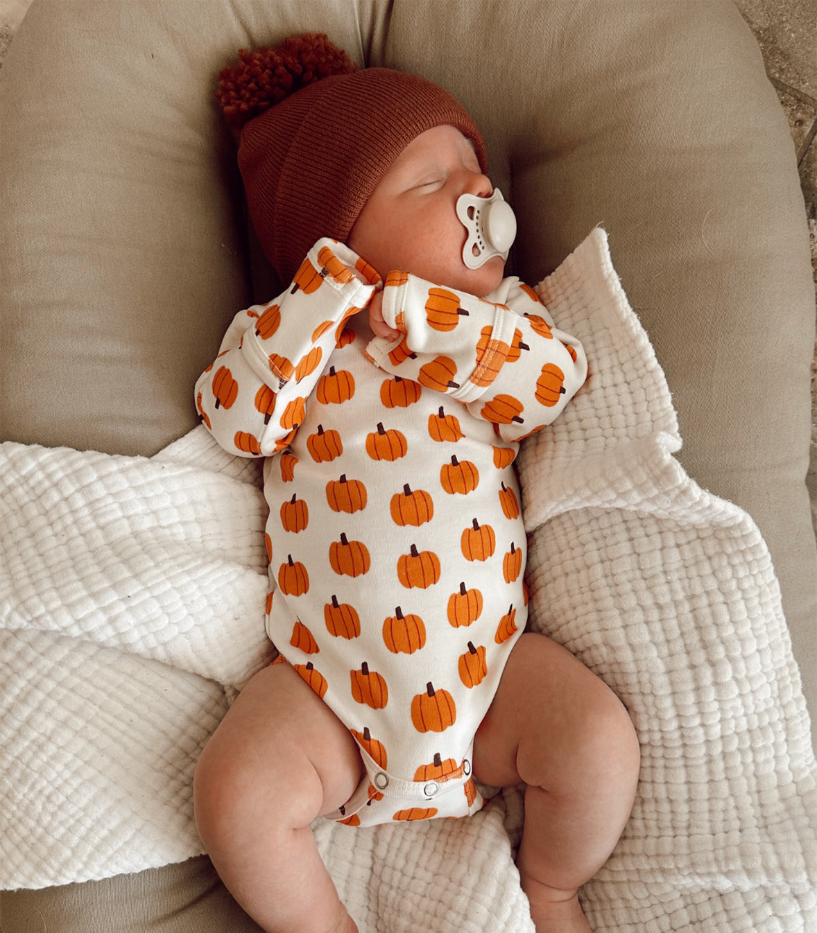 Pumpkin / Organic Long Sleeve Bodysuit