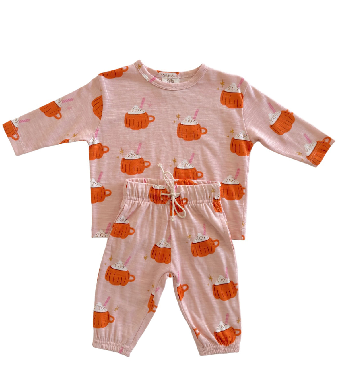 Pumpkin Mug Pink / Organic Long Sleeve Tee & Pant Set