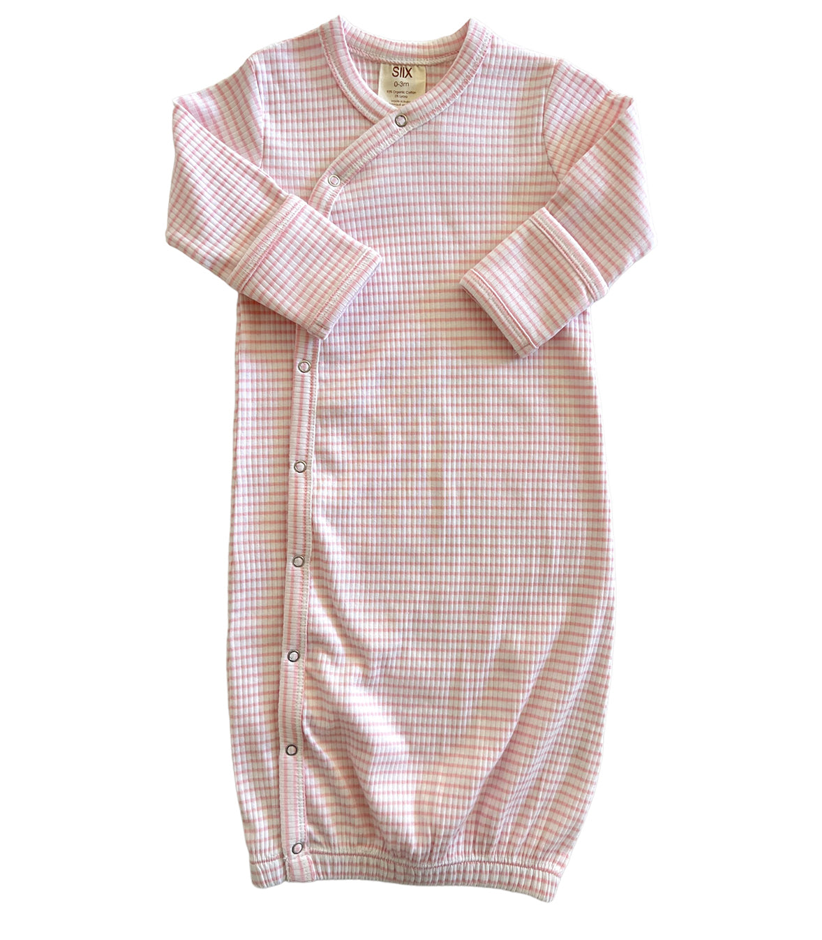 Pink Stripe / Organic Ribbed Gown