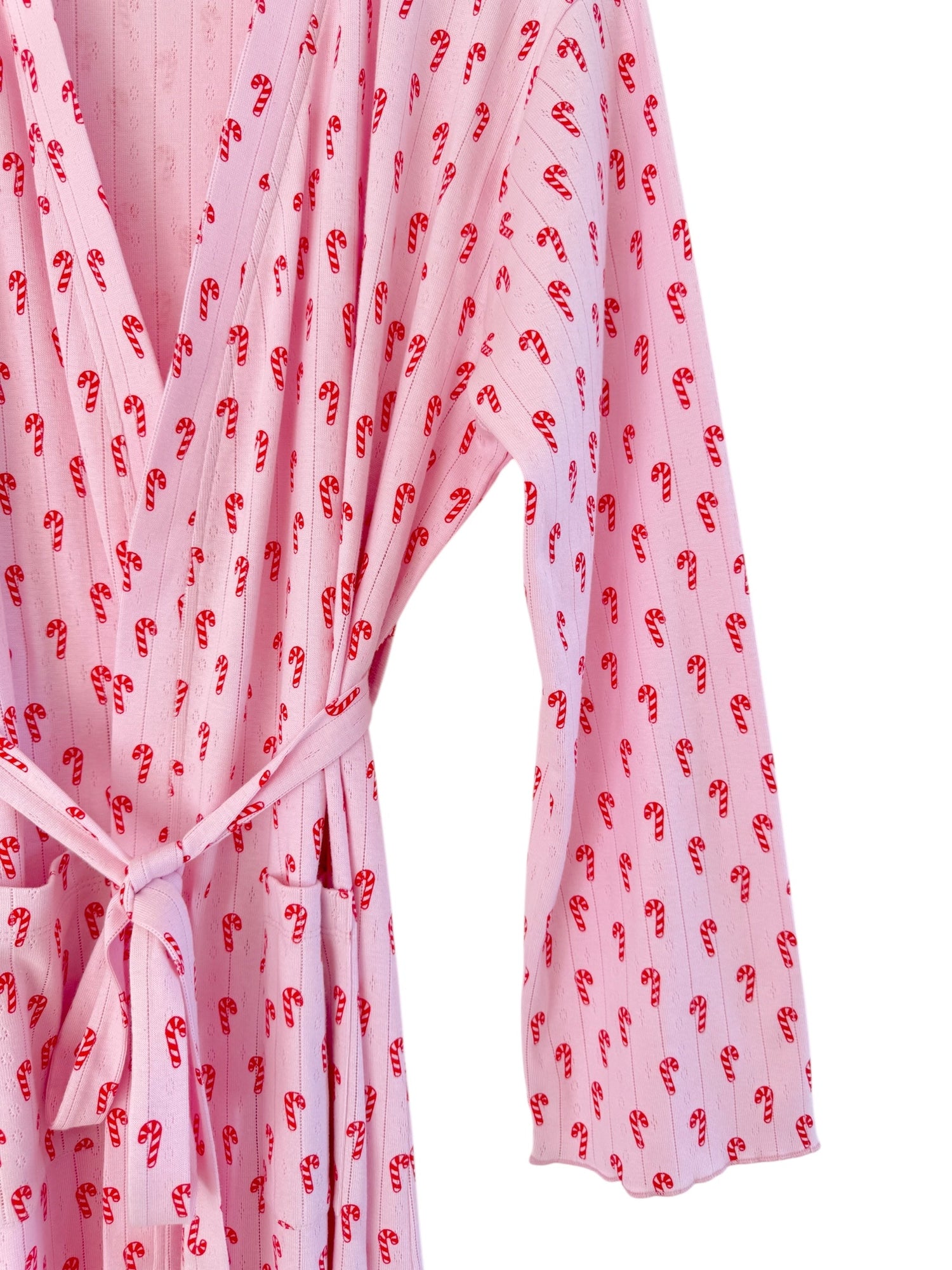 Pink Candy Cane / Organic Pointelle Women's Robe