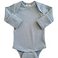 Dusty Blue / Organic Ribbed Long Sleeve Bodysuit