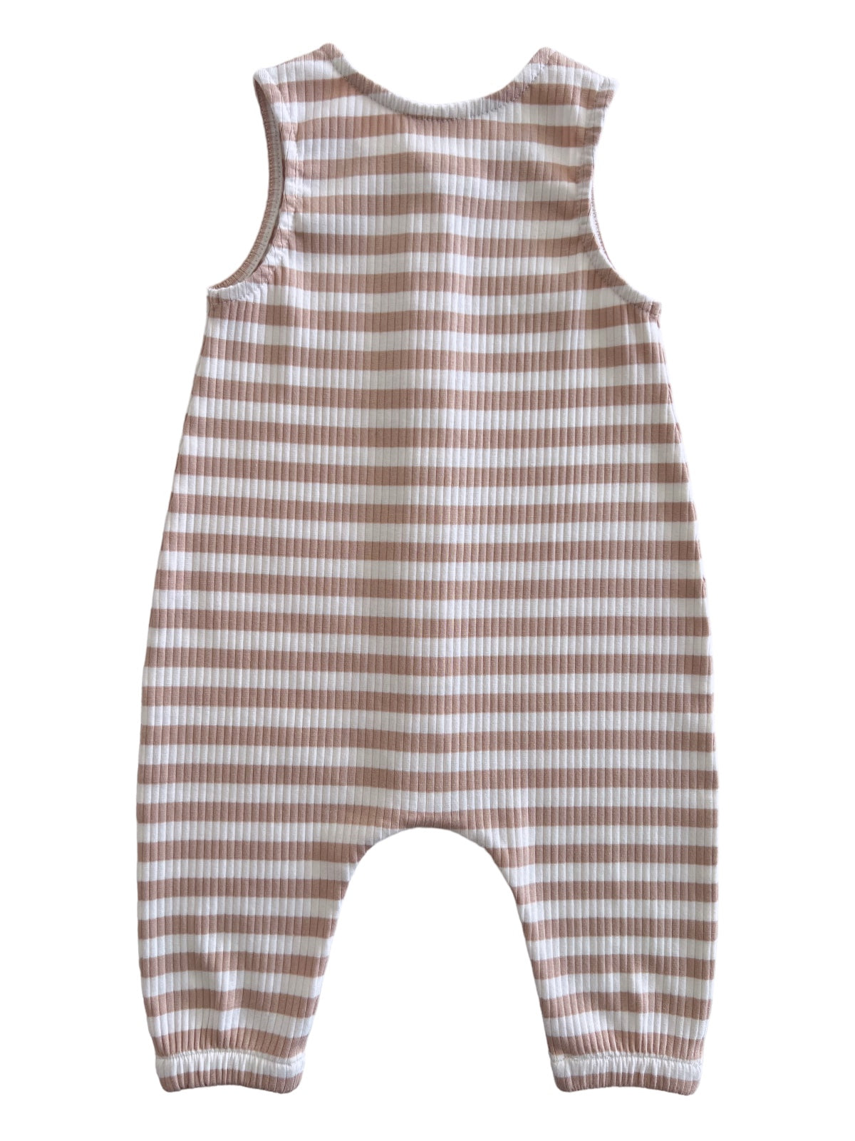 Tan Stripe / Organic Ribbed Bay Jumpsuit