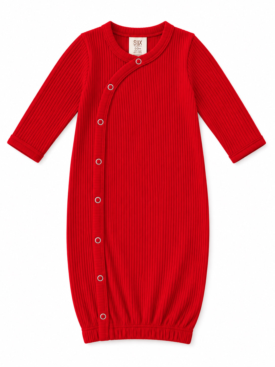 Red / Ribbed Gown