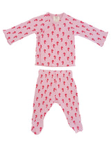 Pink Candy Cane / Organic Pointelle Newborn Set
