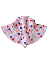 Splendid Stars Pink / Muslin Wide Brim Sunhat