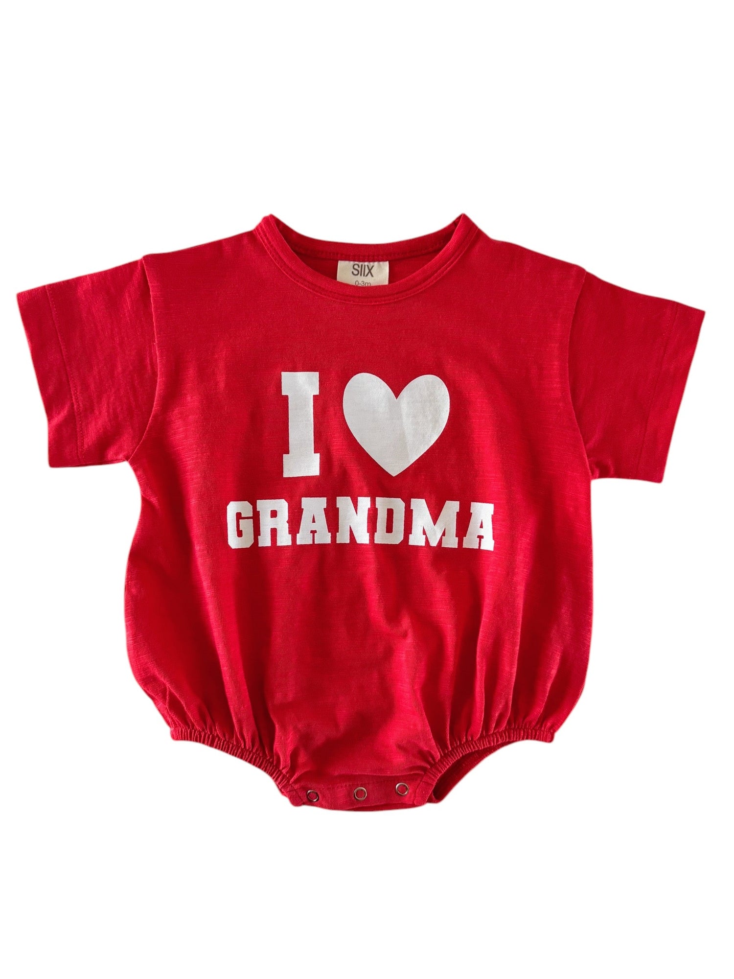 Red baby onesie with 