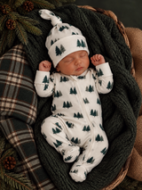 Evergreen Grove / Organic Cotton 2-Way Zip Footie