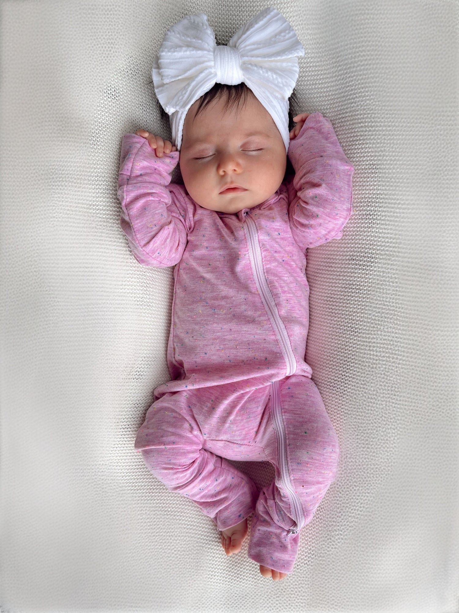 Pink Speckle / 2-Way Zip Romper