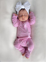 Pink Speckle / 2-Way Zip Romper