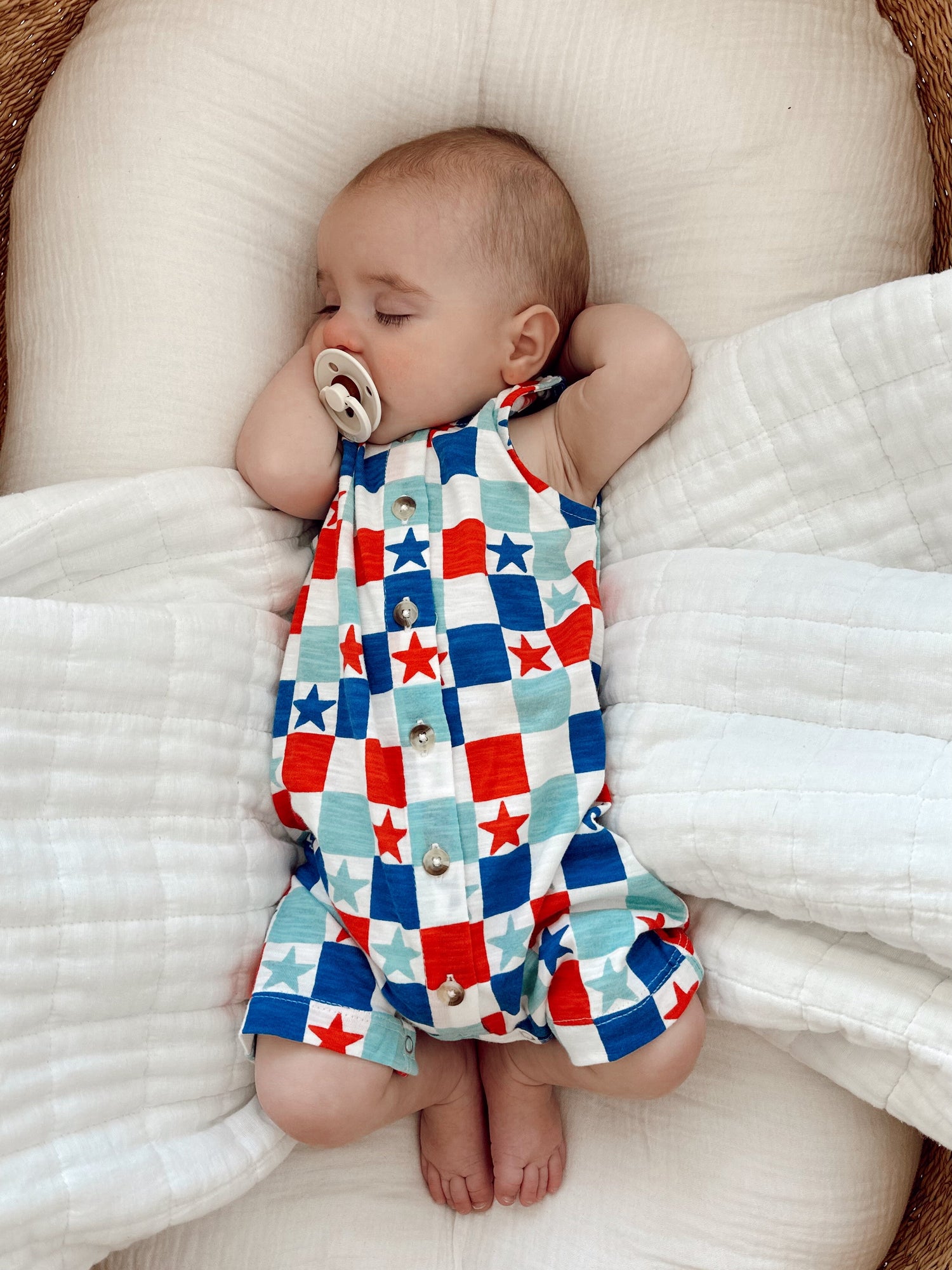 Red, White & Blue Checkerboard / Organic Bay Shortie