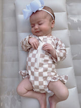 Tiramisu Checkerboard / Skipper Rashguard Swimsuit / UPF 50+