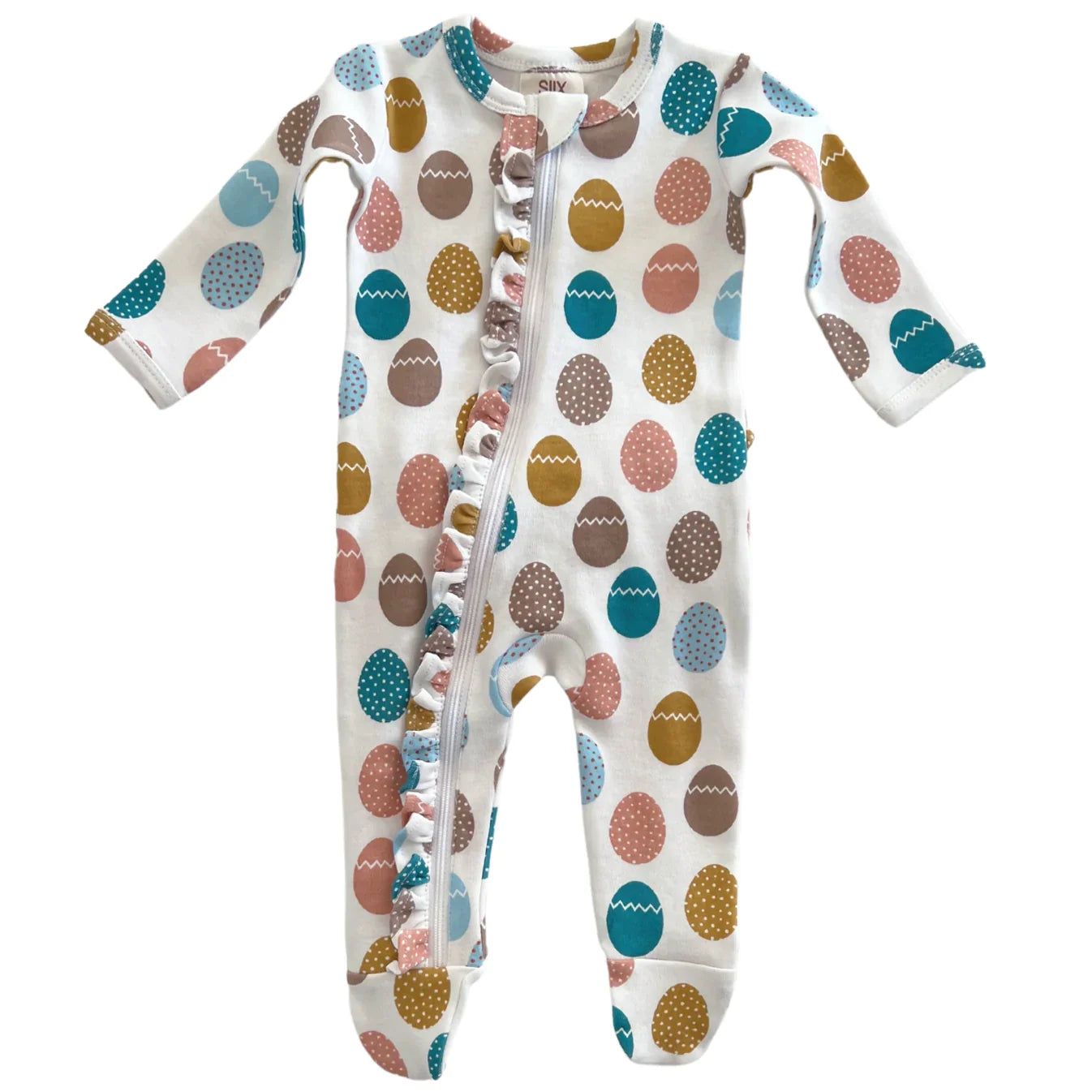 Easter Egg Hunt / Organic Frill Zip Footie