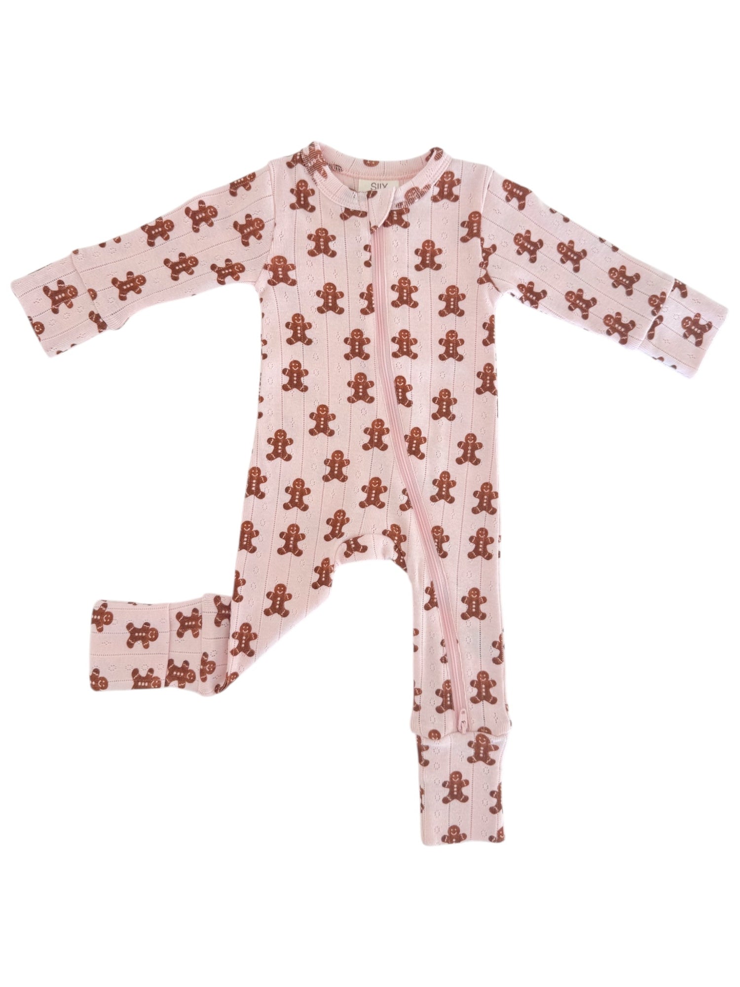 Blush Gingerbread / Organic Pointelle 2-Way Zip Romper