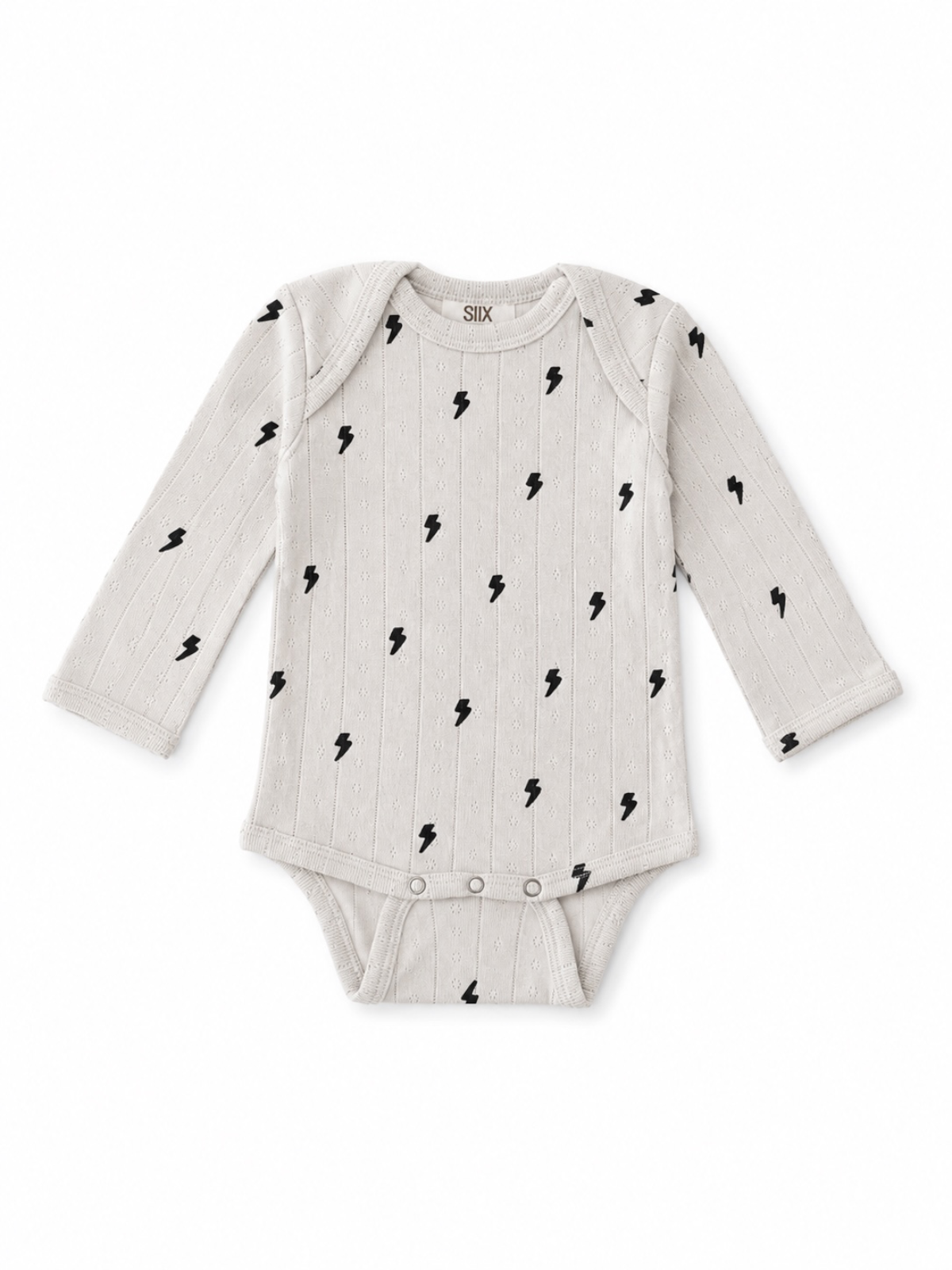 Lightning Bolts / Organic Pointelle Long Sleeve Bodysuit