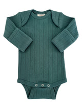 Pine / Organic Pointelle Long Sleeve Bodysuit