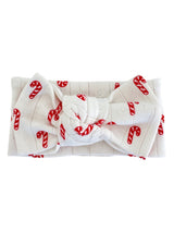 Candy Cane / Organic Pointelle Bow